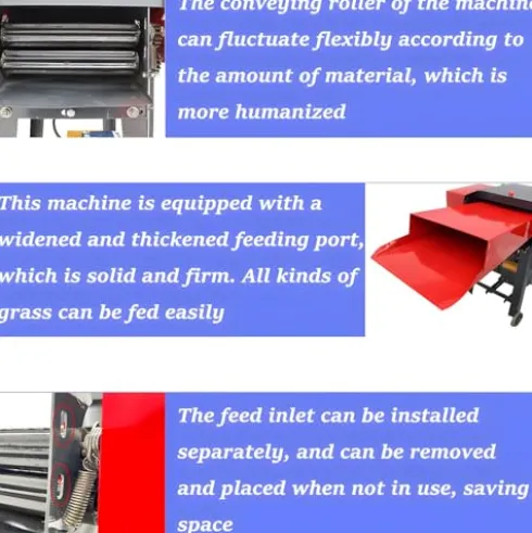 Banfluxion 220V 6-Blade Hay Cutter Pulverizer Grass Crusher Red