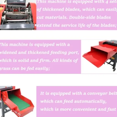 Banfluxion 220V 4-Blade Hay Cutter Pulverizer Red