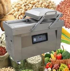 Banfluxion 110V DZ500 Two Chamber Vacuum Packaging Machine 1500W for Meat, Vegetables, Fruits
