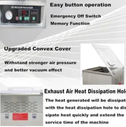 Banfluxion 110V Single Chamber Vacuum Packaging Machine 950W Sealer for Meat, Vegetables, Fruits