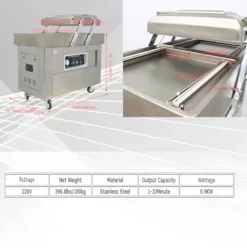 Banfluxion 220V Vacuum Packaging Machine DZ400 Two Chamber Sealer 900W
