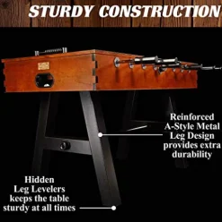 Barrington Billiards 56″ Allendale Collection Foosball Table Dark Wood Brown/Black