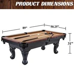 Barrington Billiards 7.5′ Belmont Drop Pocket Table Tan/Dark Wood Grain
