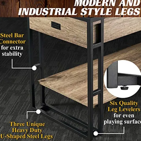 Barrington Billiards 9′ Lexington Shuffleboard Table Scratch-Resistant Wood Grain/Black