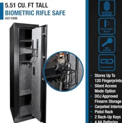BARSKA Large Access Biometric Gun Safe Black