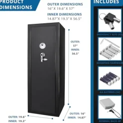 BARSKA Quick Access Biometric Rifle Safe Black
