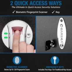 BARSKA Quick Access Biometric Rifle Safe Black