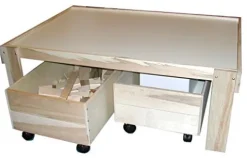 Beka Train Table with Top and Two Trundles Beige