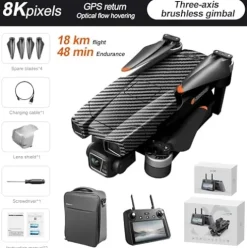 BelleVuee AE86 PRO MAX+ Mini Camera Drone 8K HDR Video Black
