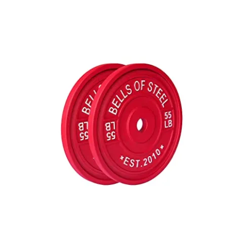 Bells of Steel Calibrated Machined Iron Weight Plates 55 lb Pair Black
