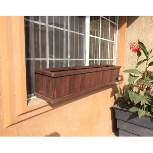Best Redwood Window Planter Box 36 in Heart Stain