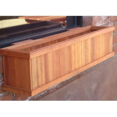 Best Redwood Window Planter Box 36 in Heart Stain
