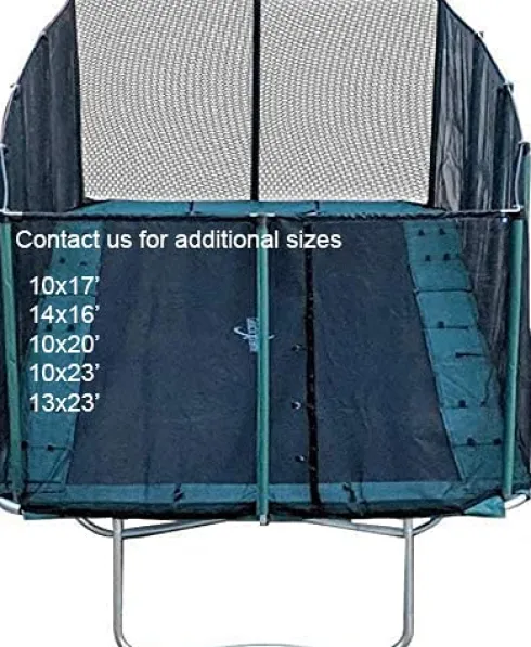 Best Trampoline USA Galactic Xtreme Rectangle Trampoline 10×17 with Net Black Blue