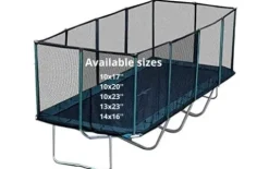 Best Trampoline USA Rectangle Gymnastics Trampoline with Net Enclosure Heavy Duty 750lbs Capacity