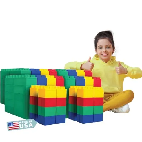 BiggoBlocks Jumbo Building Blocks Set 192 pcs Red, Blue, Green, Yellow