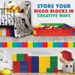 BiggoBlocks Jumbo Building Blocks Set 192 pcs Red, Blue, Green, Yellow