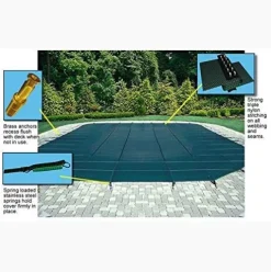 Blue Wave Arctic Armor Mesh Rectangular Safety Cover 18ft x 36ft Green