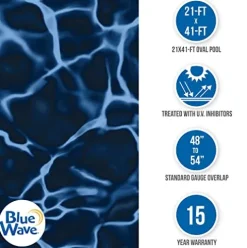 Blue Wave NL512-20 Standard Gauge Oval Steel Wall Pool Liner Evening Bay 21-FT X 41-FT