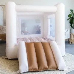 Bouncee Bloom Toddler Bounce House with Slide Blush/Floral/Camel