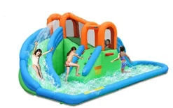 Bounceland Island Water Park Water Slide Green Blue