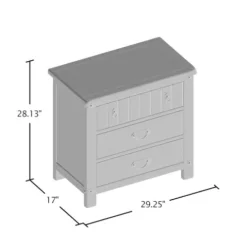BOWERY HILL Transitional 3-Drawer Wood Nightstand Weathered Brown Elm