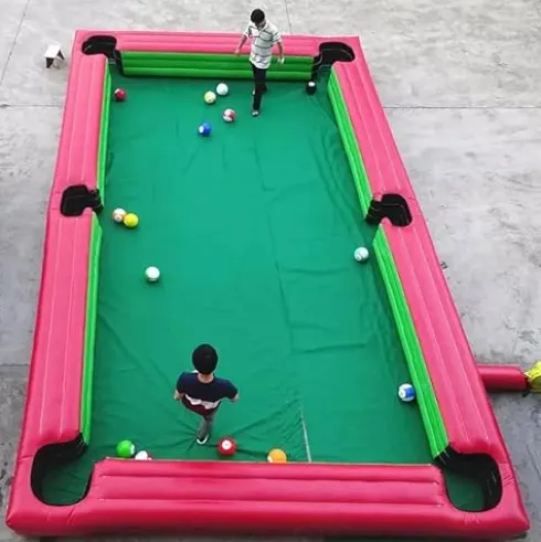 BOZHOUYUPIN Inflatable Snooker Football Pool Table Red/Green