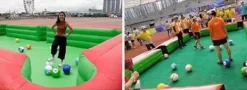 BOZHOUYUPIN Inflatable Snooker Football Pool Table Red/Green