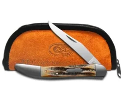 Case Knives Old Dog 6.5 Bonestag Pocket Knife Yellow