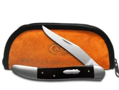 Case Knives Old Dog Pocket Knife Black Canvas Laminate 154CM Stainless