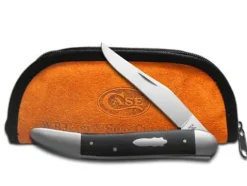 Case Knives Tony Bose Old Dog Pocket Knife Ebony Wood 154CM Stainless Black