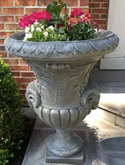 CC Outdoor Living Set of 2 Mocha Finished Outdoor Decorative Urn Planters 37″ Brown