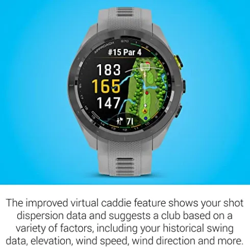 Certified Brands Garmin Approach S70 Golf Smartwatch | Full-Color CourseView Maps AMOLED Display | Advanced Shot Execution & Putt Alignment | 42mm – Powder Gray
