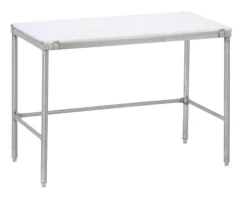 Channel Manufacturing 24″x48″ Poly Top Stainless Steel Work Table White