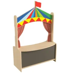 Classroom Essentials Wooden Puppet Theater with Chalkboard Beech