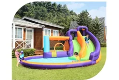 CocoNut Castles Double Slide Water Park with Water Cannon Multi