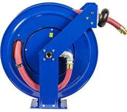 COXREELS Supreme Duty Spring Rewind Hose Reel for Fuel 3/4″ I.D. 75′ 300 PSI Blue