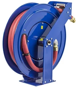 COXREELS Supreme Duty Spring Rewind Hose Reel for Fuel 3/4″ I.D. 75′ 300 PSI Blue