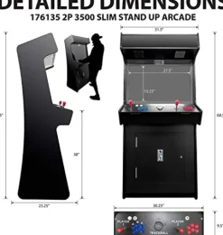 Creative Outdoor Distributor Full-Size Arcade Cabinet with Trackball, 5,100 Games, 32″ Screen, 2 Stools