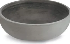 Crescent Garden Orinoco Double-Walled Plant Bowl 40-Inch Weathered Concrete