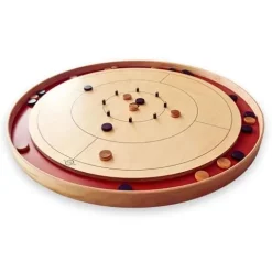 Crokinole Canada Tracey Red Tournament Crokinole Board Game Set Brown and Red