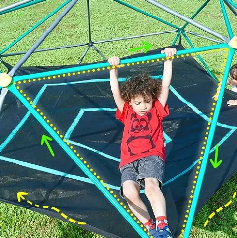 CUAUC 13ft Geometric Dome Climber Play Center Green