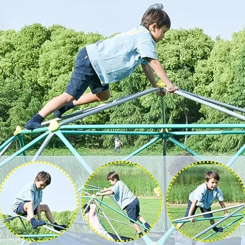 CUAUC 13ft Geometric Dome Climber Play Center Green
