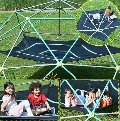 CUAUC 13ft Geometric Dome Climber Play Center Green