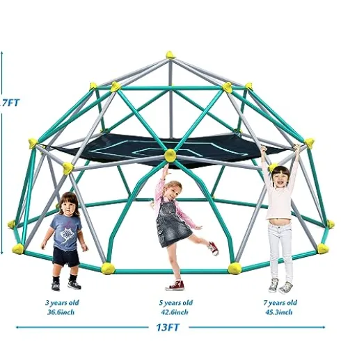 CUAUC 13ft Geometric Dome Climber Play Center Green