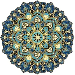 Custom Mosaics, Inc. Cosmic Bliss Mandala Porcelain Pool Mosaic 23″x23