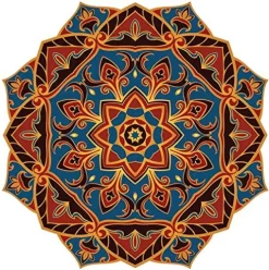 Custom Mosaics, Inc. Mystic Voyage Mandala Porcelain Pool Mosaic 23″x23