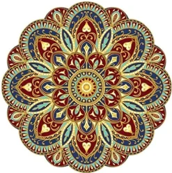 Custom Mosaics, Inc. Sublime Earth Mandala Porcelain Swimming Pool Mosaic