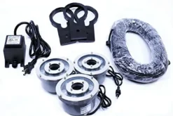 Custom Pro LED Fountain Light Set Stainless Steel Design Transformer, 200ft Power Cord