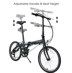 Dahon VYBE D7 Folding Bike Lightweight Aluminum Frame 7-Speed 20” Black