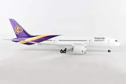Daron Skymarks Thai 787-8 Model 1/100 with Wood Stand & Gear Purple